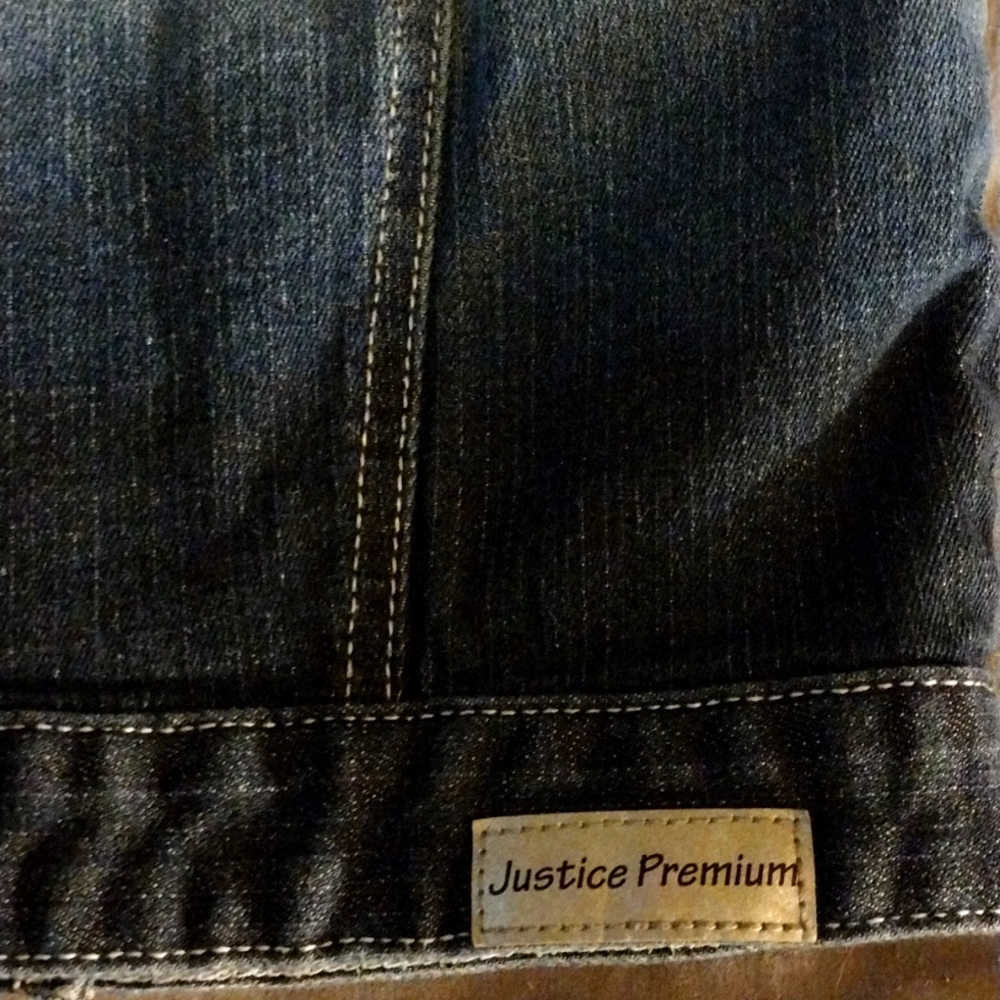 Justice Girls Denim Sparkly Jean Sleeveless Vest - Picture 4 of 4